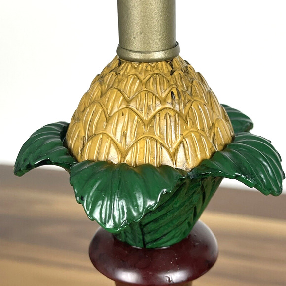 Vintage Artichoke Underwriter Laboratories Table Lamp Kitsch Tropical [Tested] - Picture 2 of 8